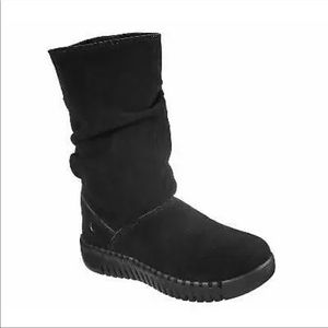 “Skechers GOwalk Smart-High Value” mid slouch black boots